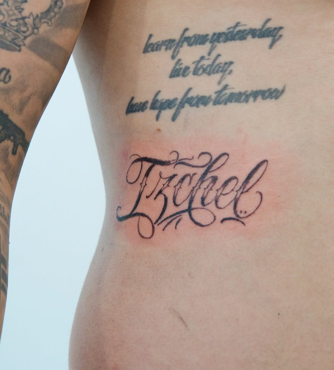 Tattoo by @wild_waves_ink — lettering_script, chicano