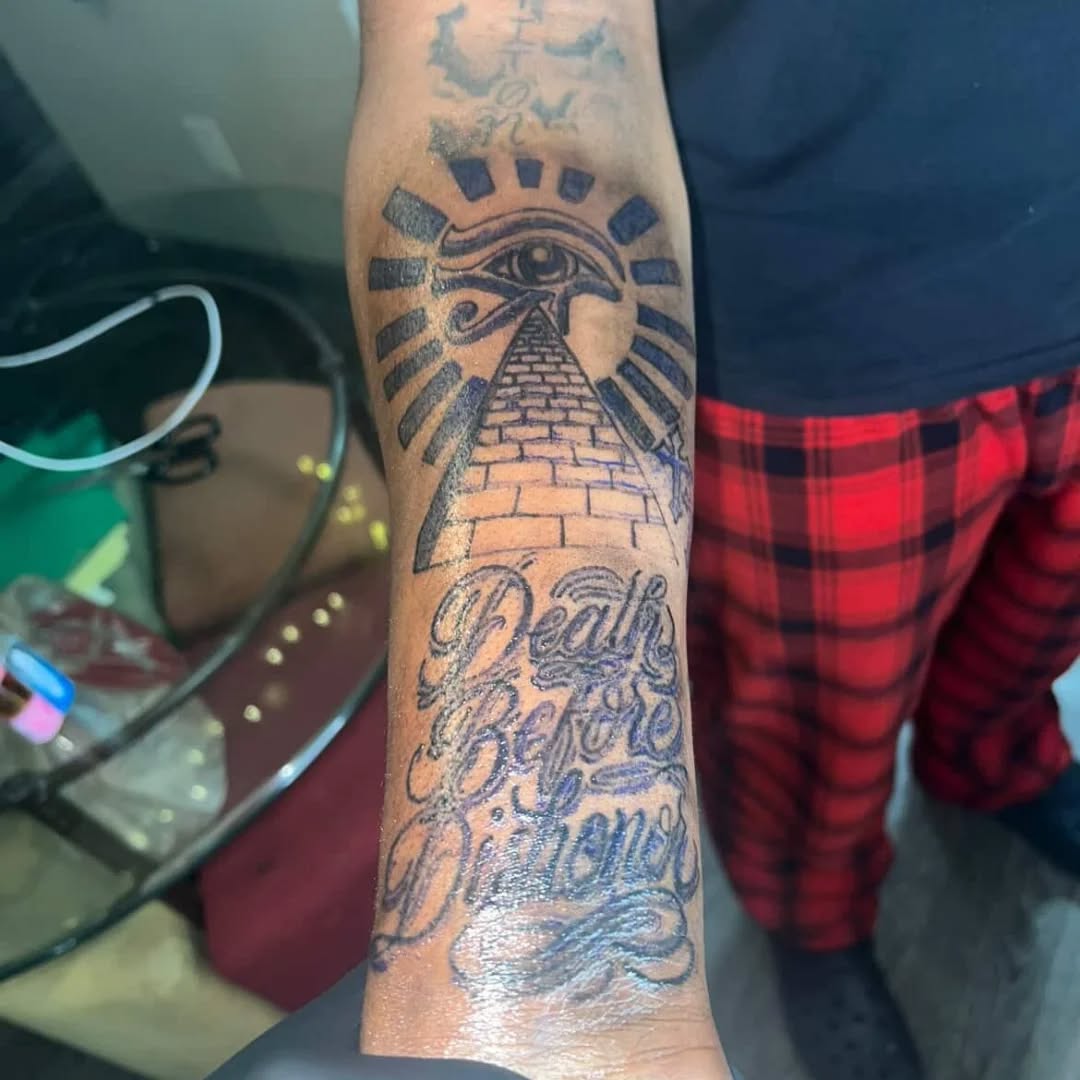 Tattoo by @702tattoo — blackwork, lettering_script