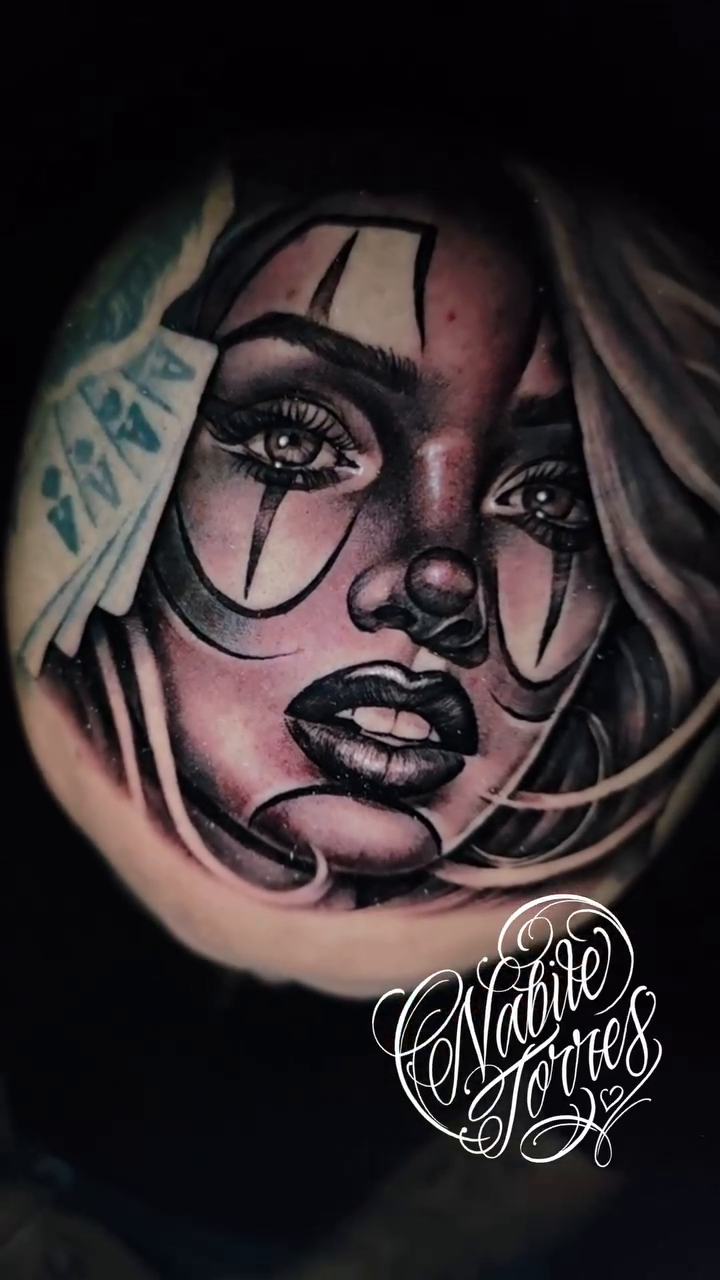 Tattoo by @nabiletorrestattoo — chicano, black_and_grey