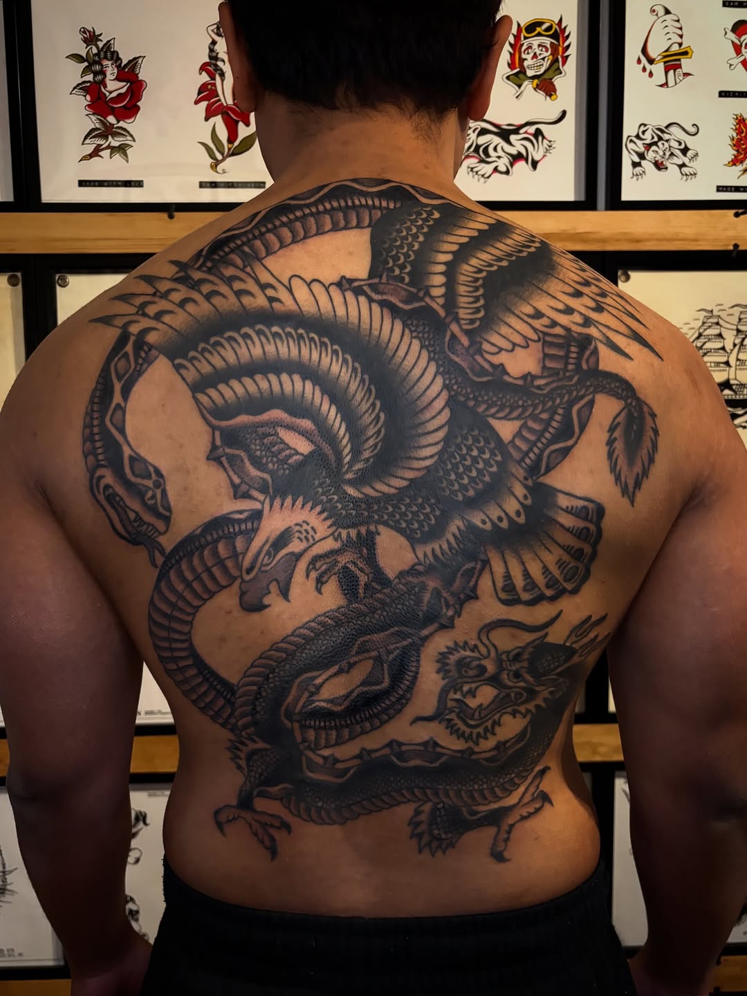 Tattoo by @camhutch.tattoo โ japanese_irezumi, black_and_grey