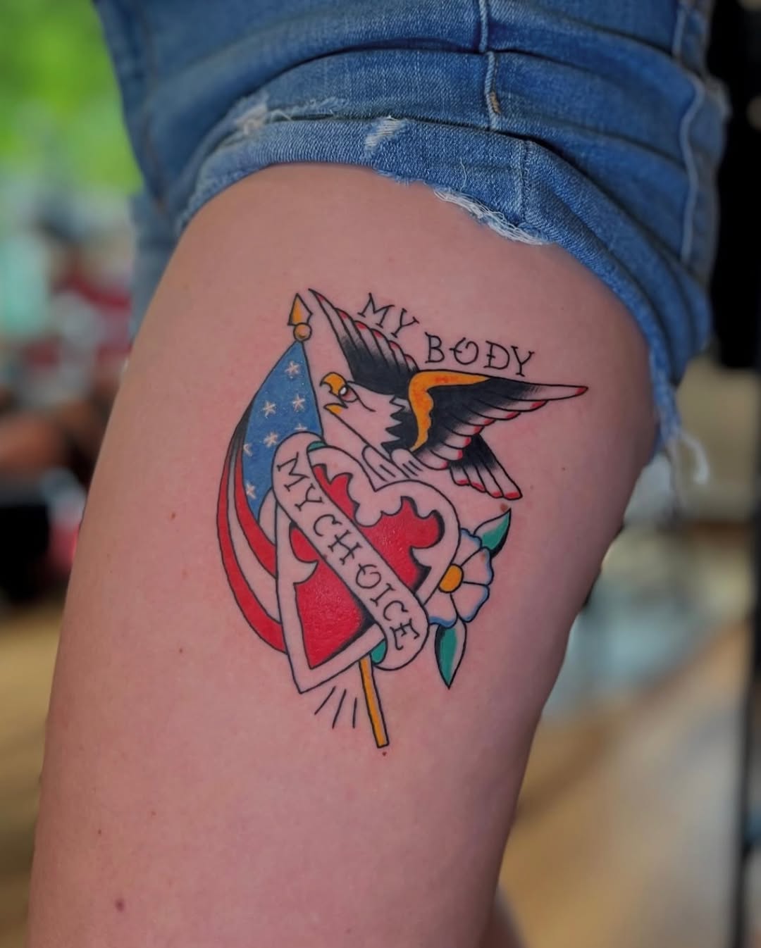 Tattoo by @mobunniemoproblems — american_traditional, lettering_script