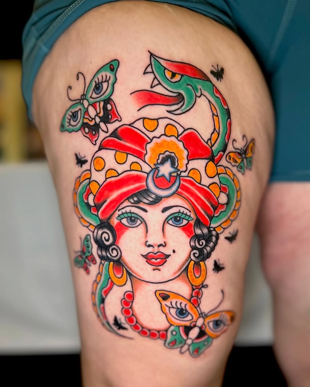 Tattoo by @mobunniemoproblems — american_traditional, illustrative