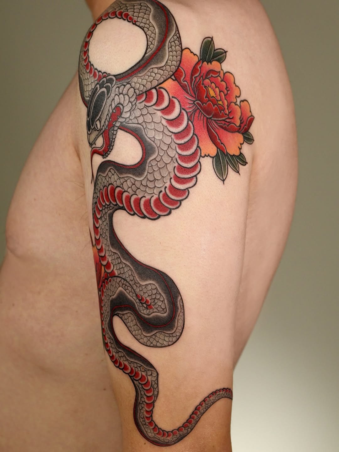 Tattoo by @nancebaozi — japanese_irezumi, black_and_grey