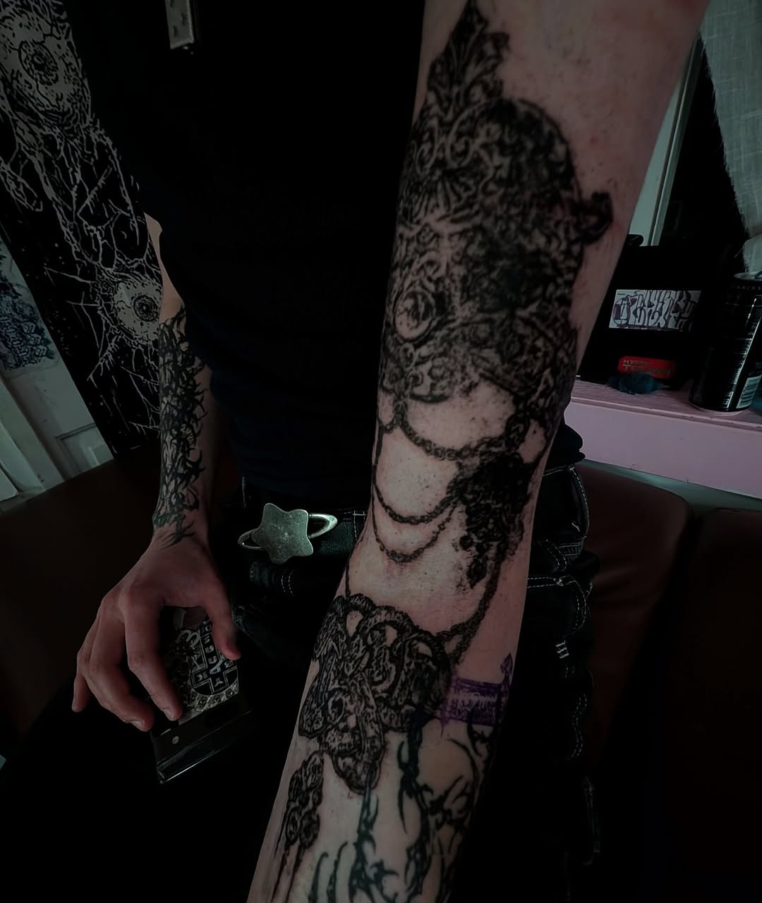 Tattoo by @profanae.0001 — blackwork, illustrative