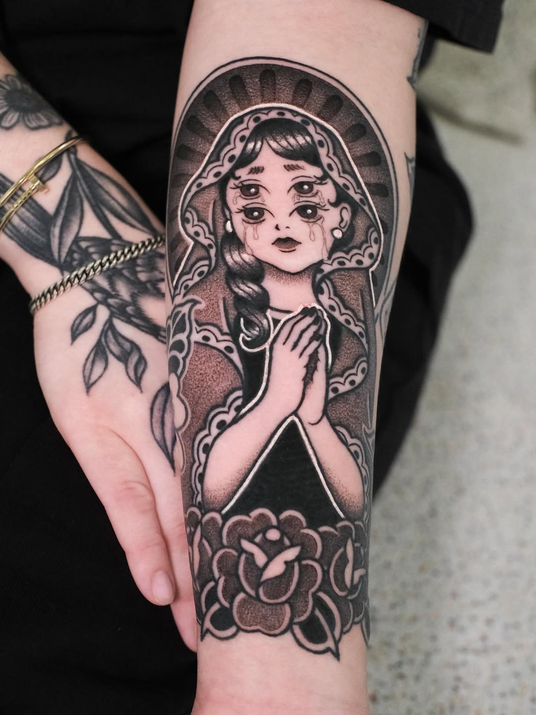 Tattoo by @miyookstattoo — illustrative, black_and_grey