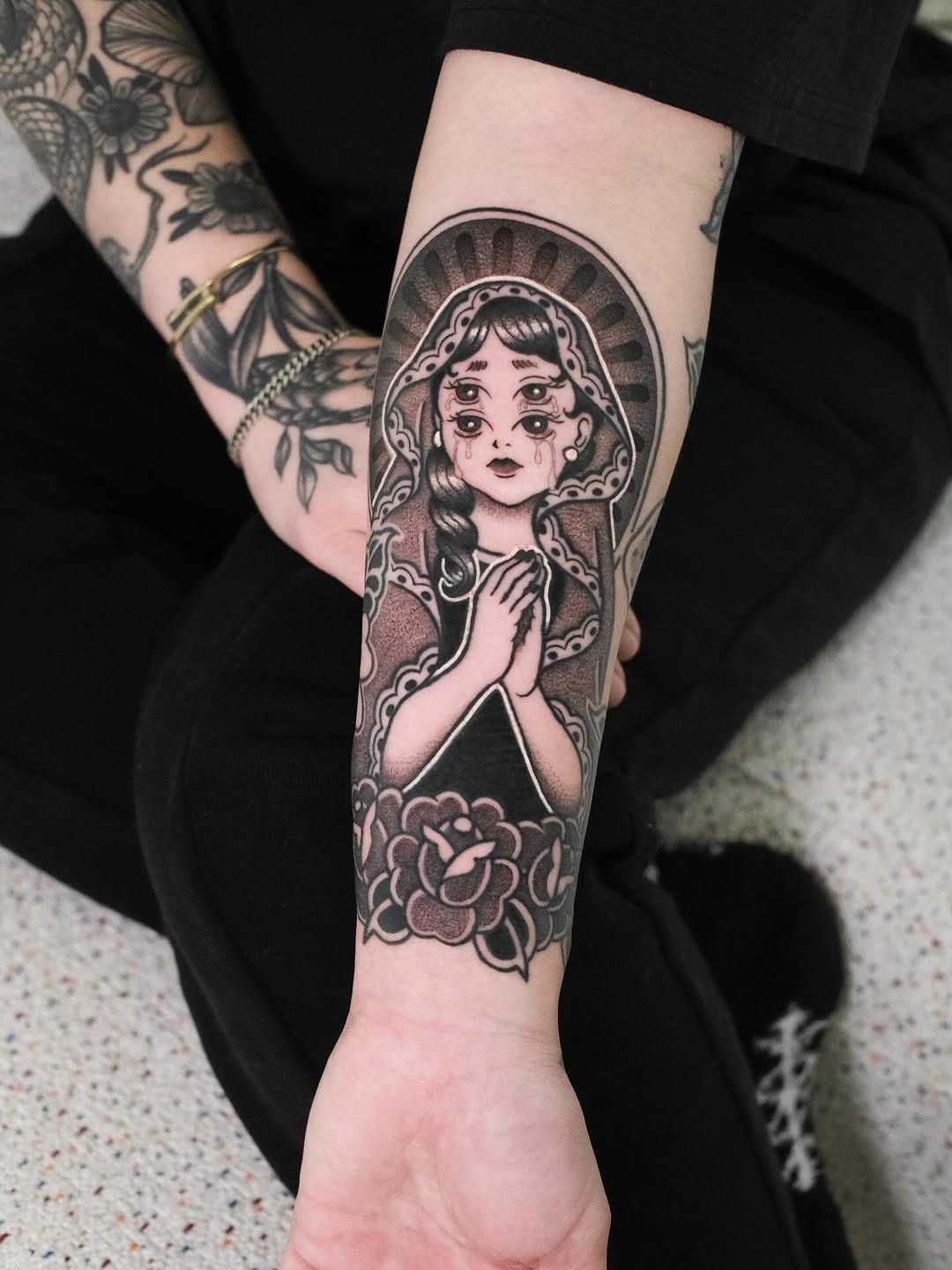 Tattoo by @miyookstattoo — illustrative, black_and_grey