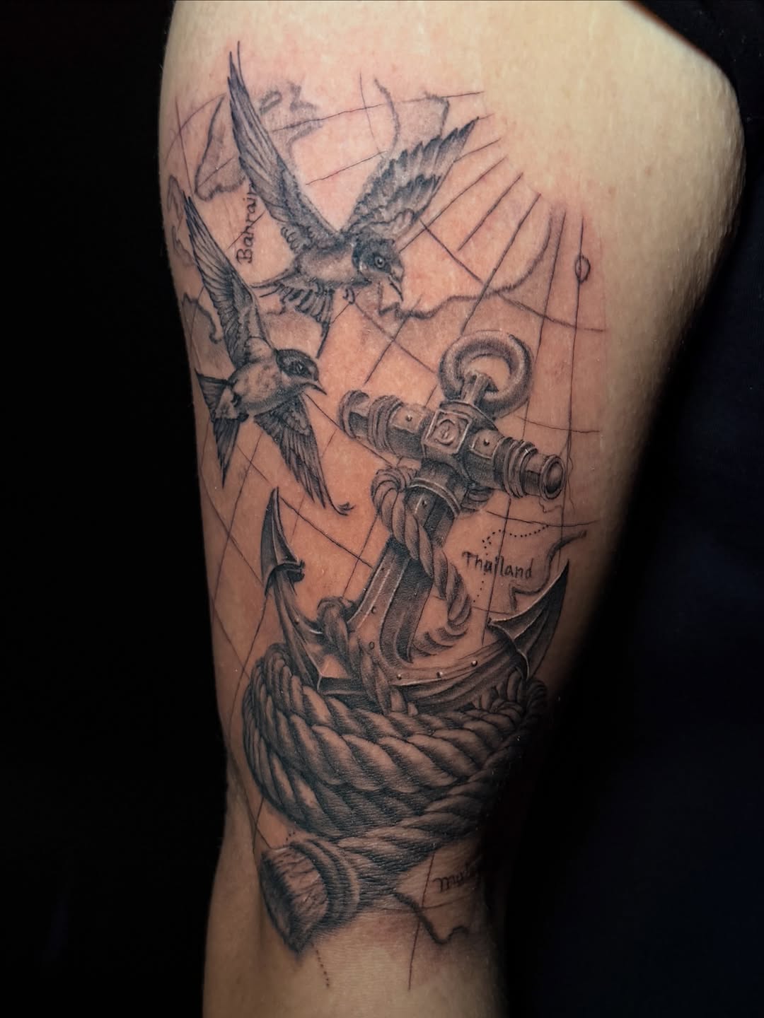 Tattoo by @xtina.inks — realism, black_and_grey
