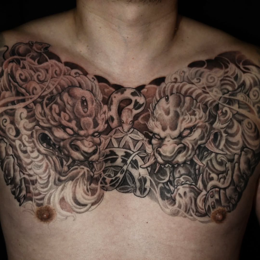 Tattoo by @artofsteve โ japanese_irezumi, black_and_grey