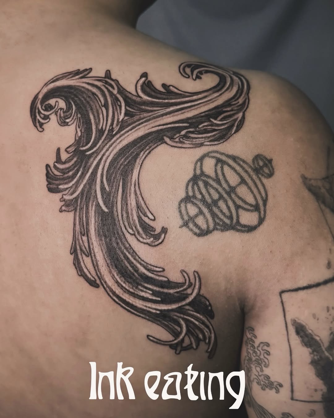 Tattoo by @ink_eating — black_and_grey, ornamental