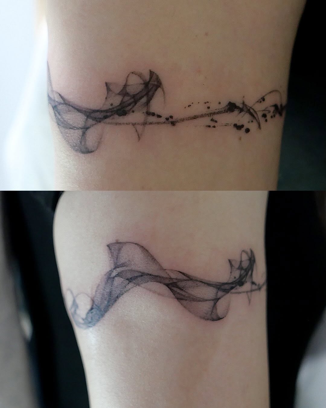 Tattoo by @dowha.tt — black_and_grey, watercolor