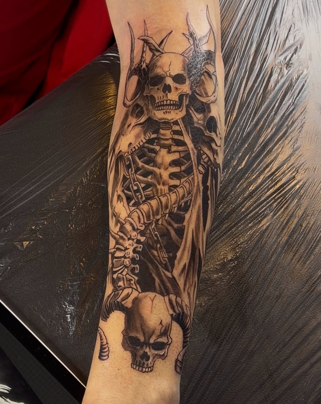 Tattoo by @loboink_ — dark_realism, black_and_grey