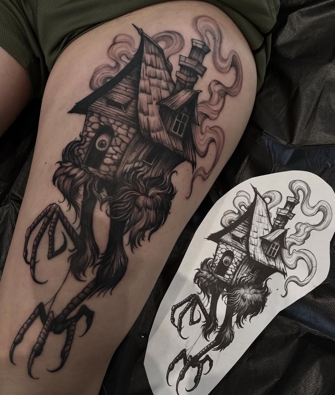 Tattoo by @haileypaetztattoos โ dark_realism, blackwork