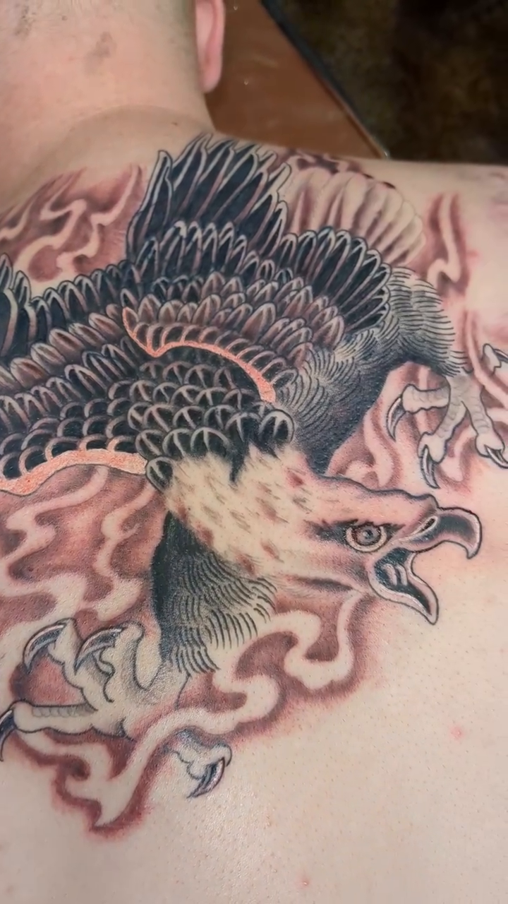 Tattoo by @dyke.byke — japanese_irezumi, black_and_grey