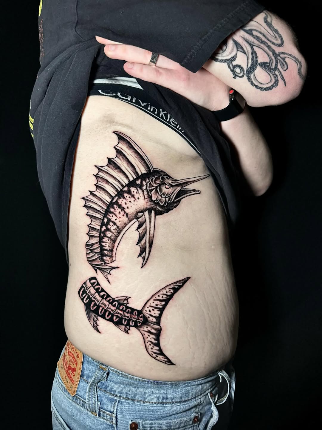 Tattoo by @kenzietattoos — blackwork, illustrative