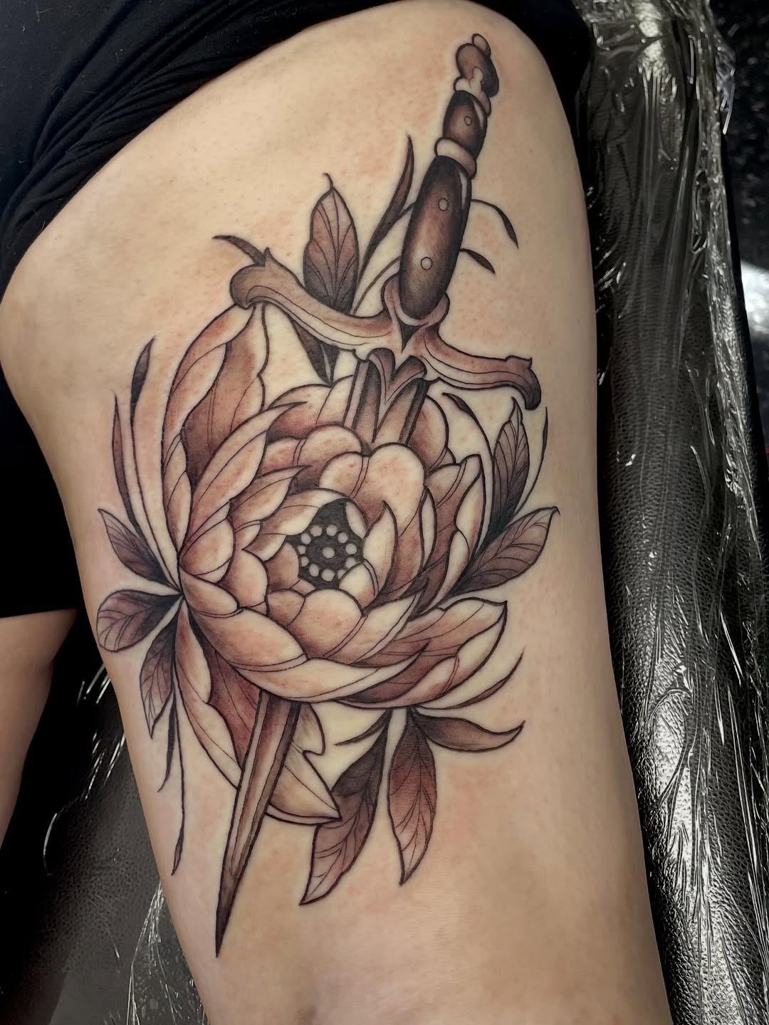 Tattoo by @mharristattoos — black_and_grey, neo_traditional