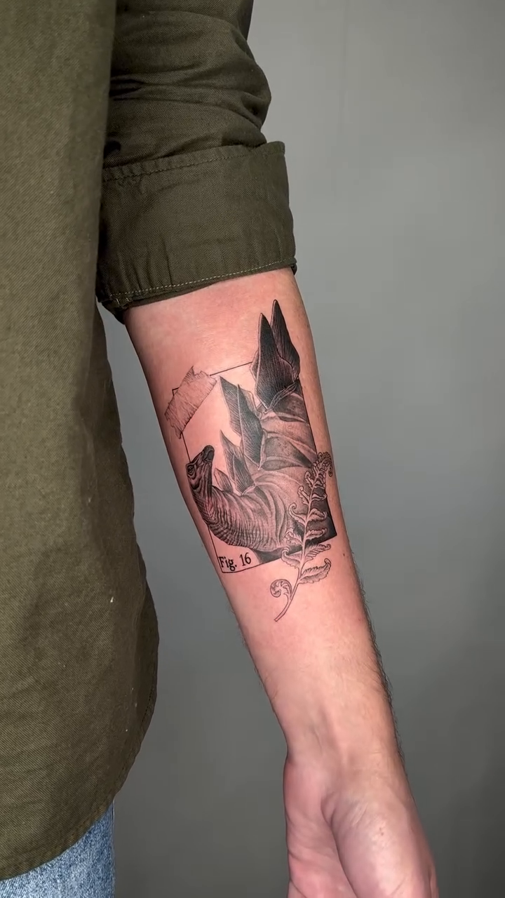 Tattoo by @katelynjoy.ink — illustrative, black_and_grey