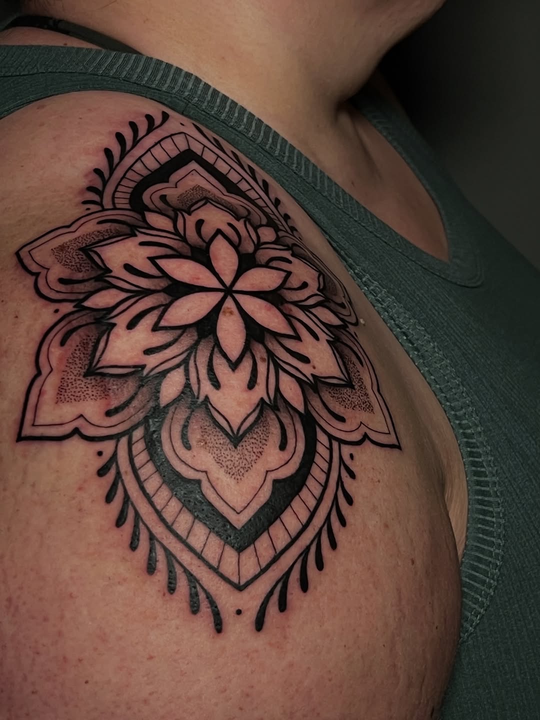 Tattoo by @maya.wild.art โ geometric, dotwork