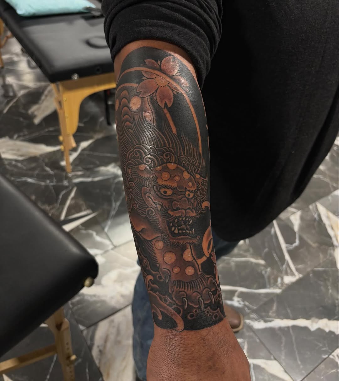 Tattoo by @nefjax — japanese_irezumi, black_and_grey