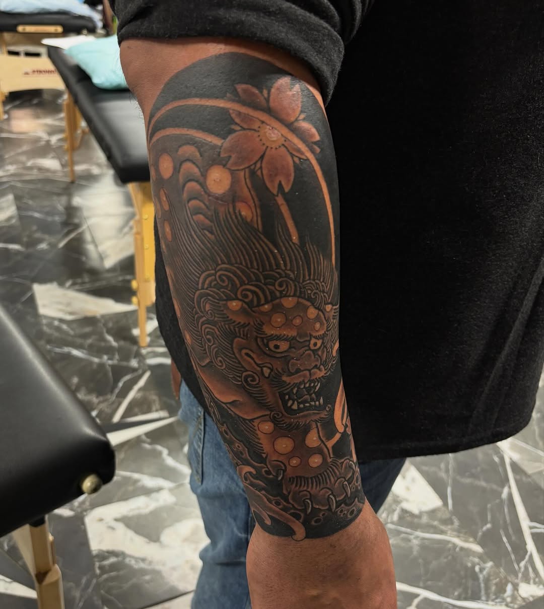 Tattoo by @nefjax — japanese_irezumi, black_and_grey