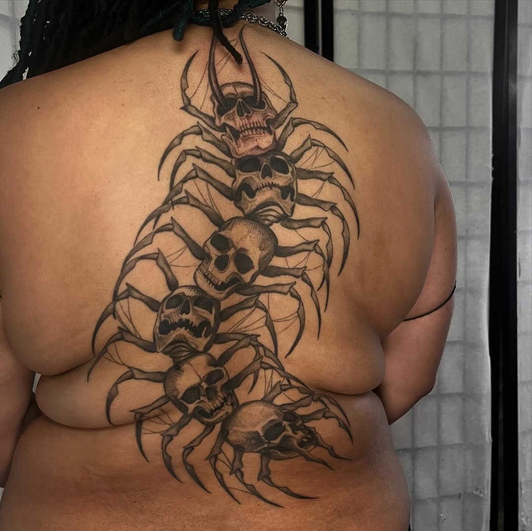 Tattoo by @inkprinc3ss — dark_realism, black_and_grey