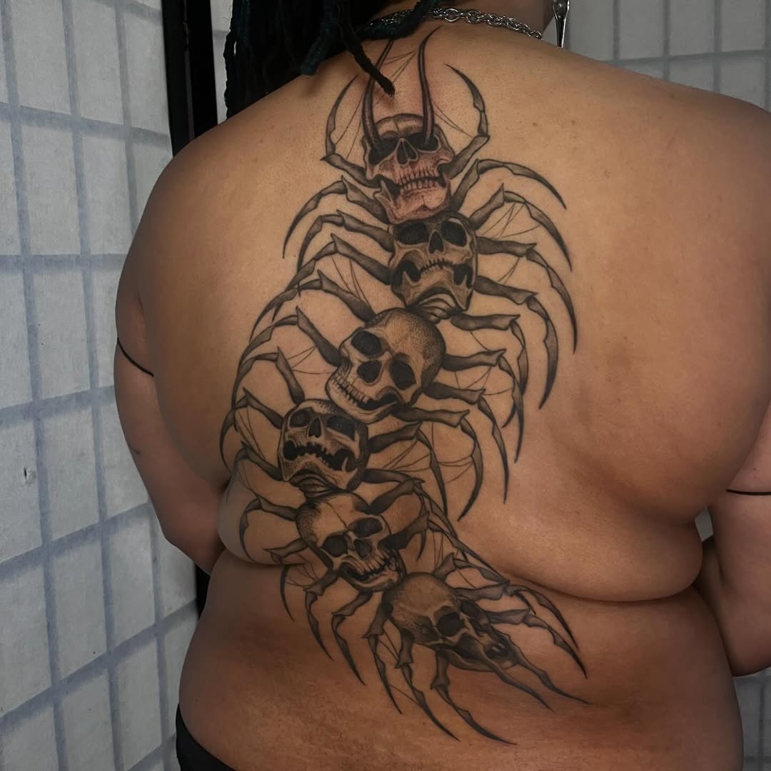 Tattoo by @inkprinc3ss — dark_realism, black_and_grey