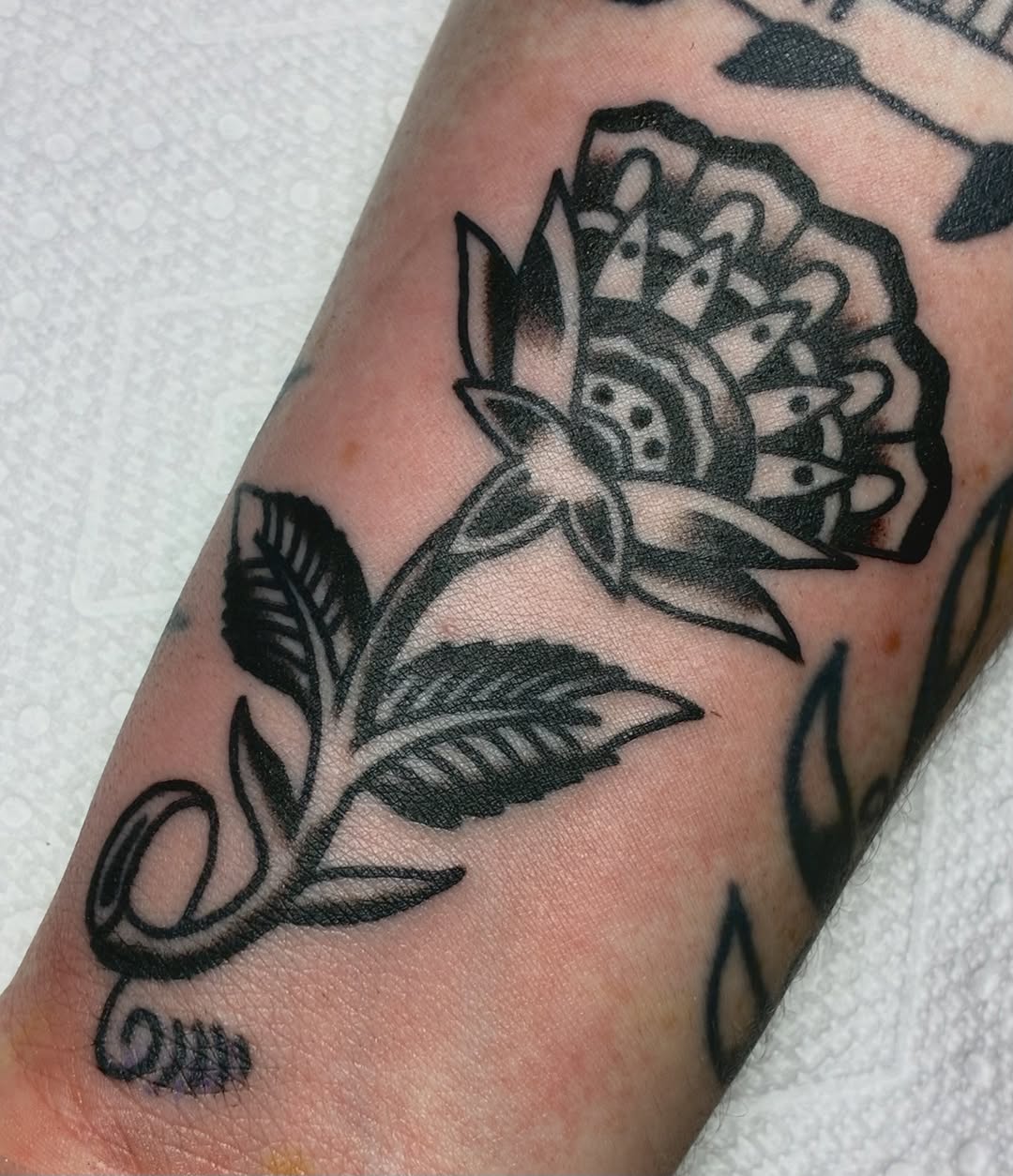 Tattoo by @dirtnaptattoos — american_traditional, black_and_grey