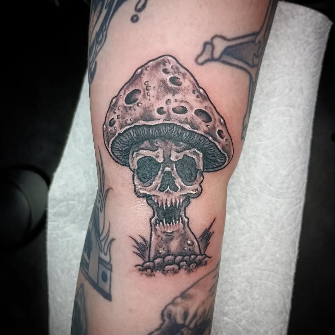 Tattoo by @mister_perks — black_and_grey, dark_realism