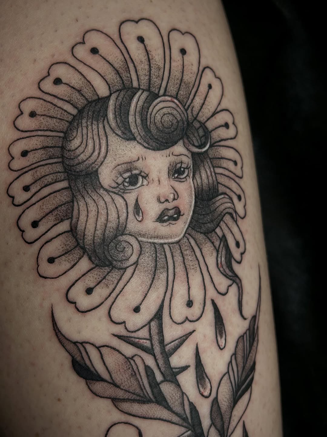Tattoo by @bloodybriaa — illustrative, black_and_grey