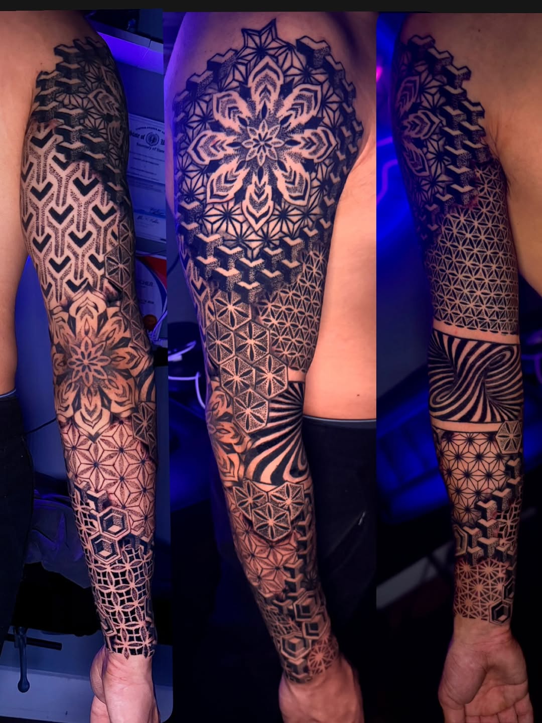 Tattoo by @pikashi_tattoos — geometric, dotwork