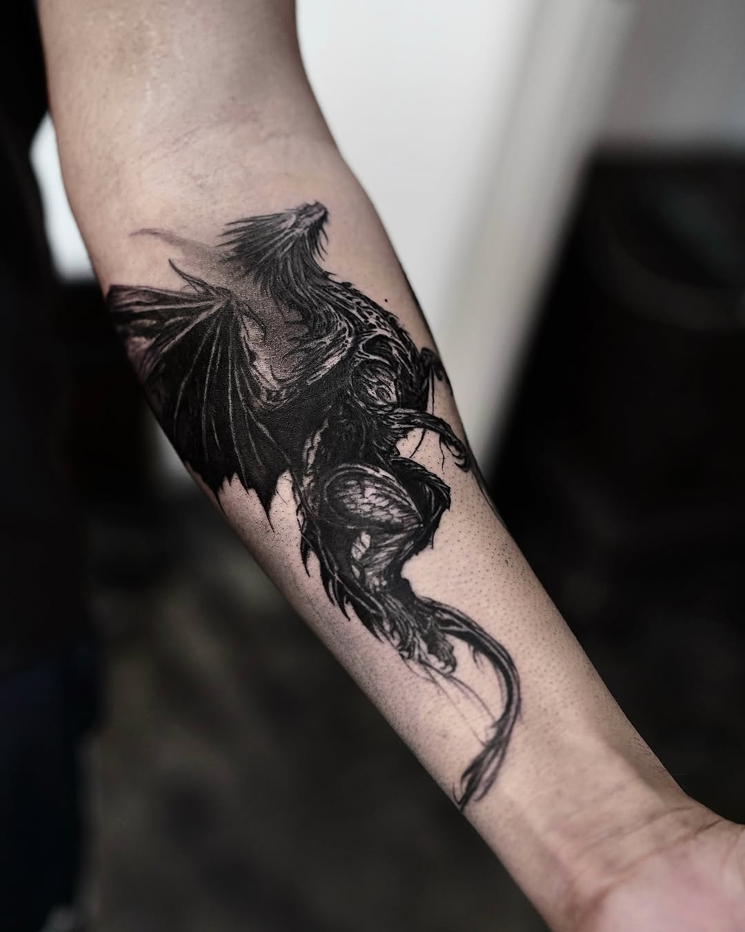 Tattoo by @gun_tattooist — black_and_grey