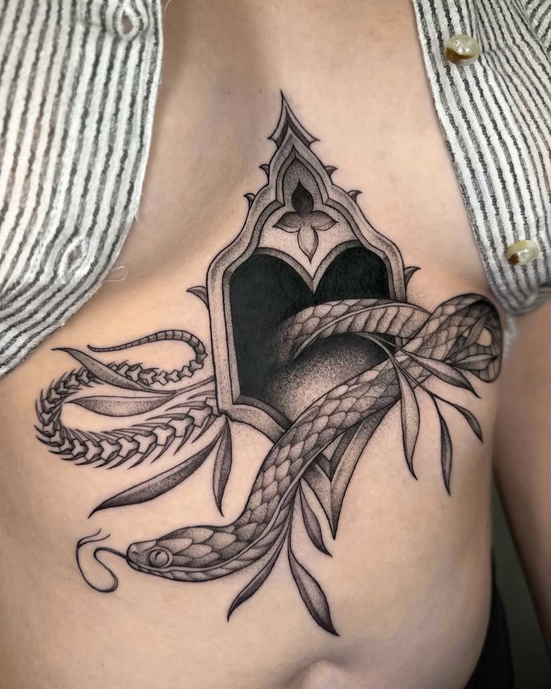 Tattoo by @grimmyweep — dark_realism, dotwork