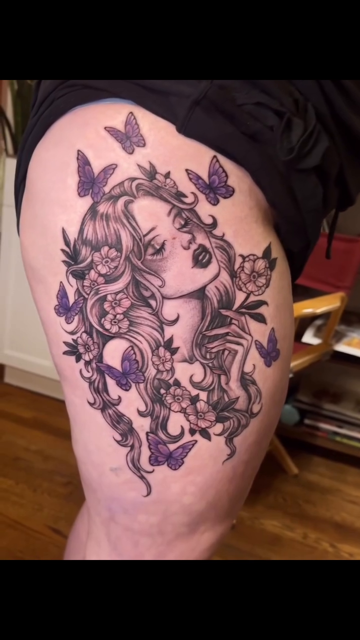 Tattoo by @langley_osborn — neo_traditional, black_and_grey