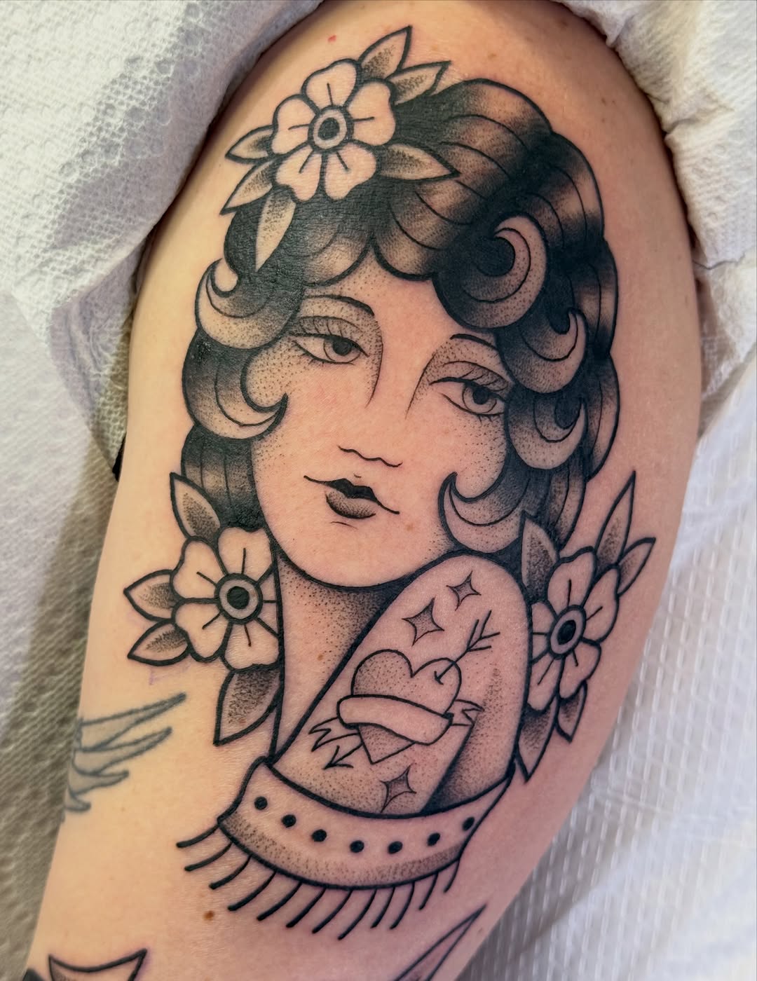 Tattoo by @inkedbyjenna — american_traditional, black_and_grey