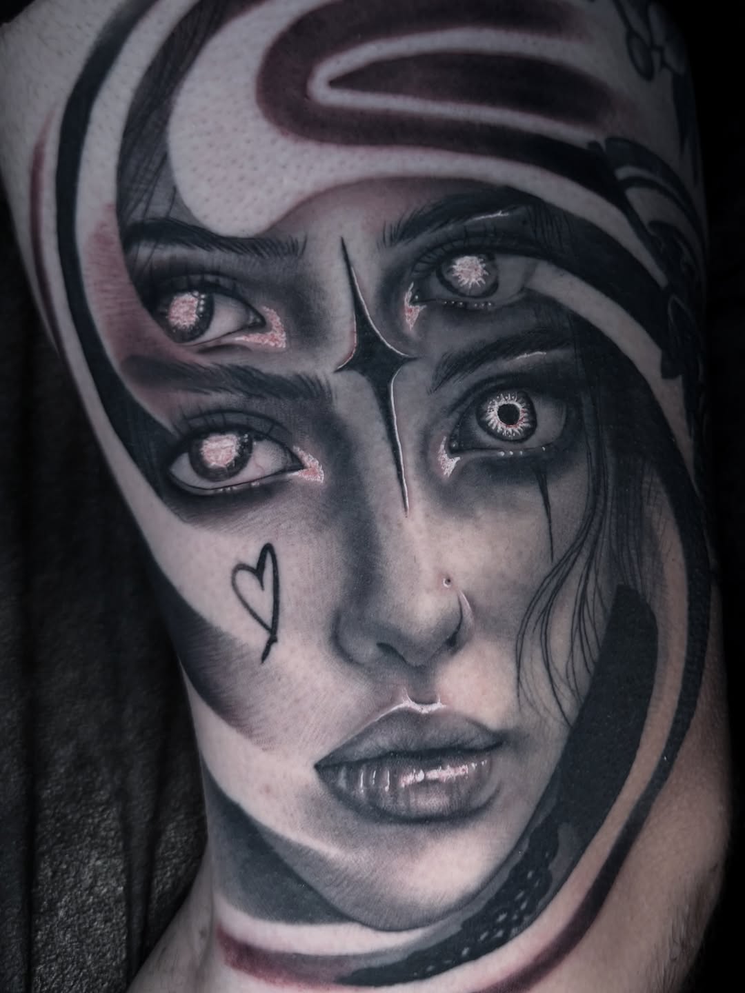 Tattoo by @kambria.tattoo — realism, black_and_grey