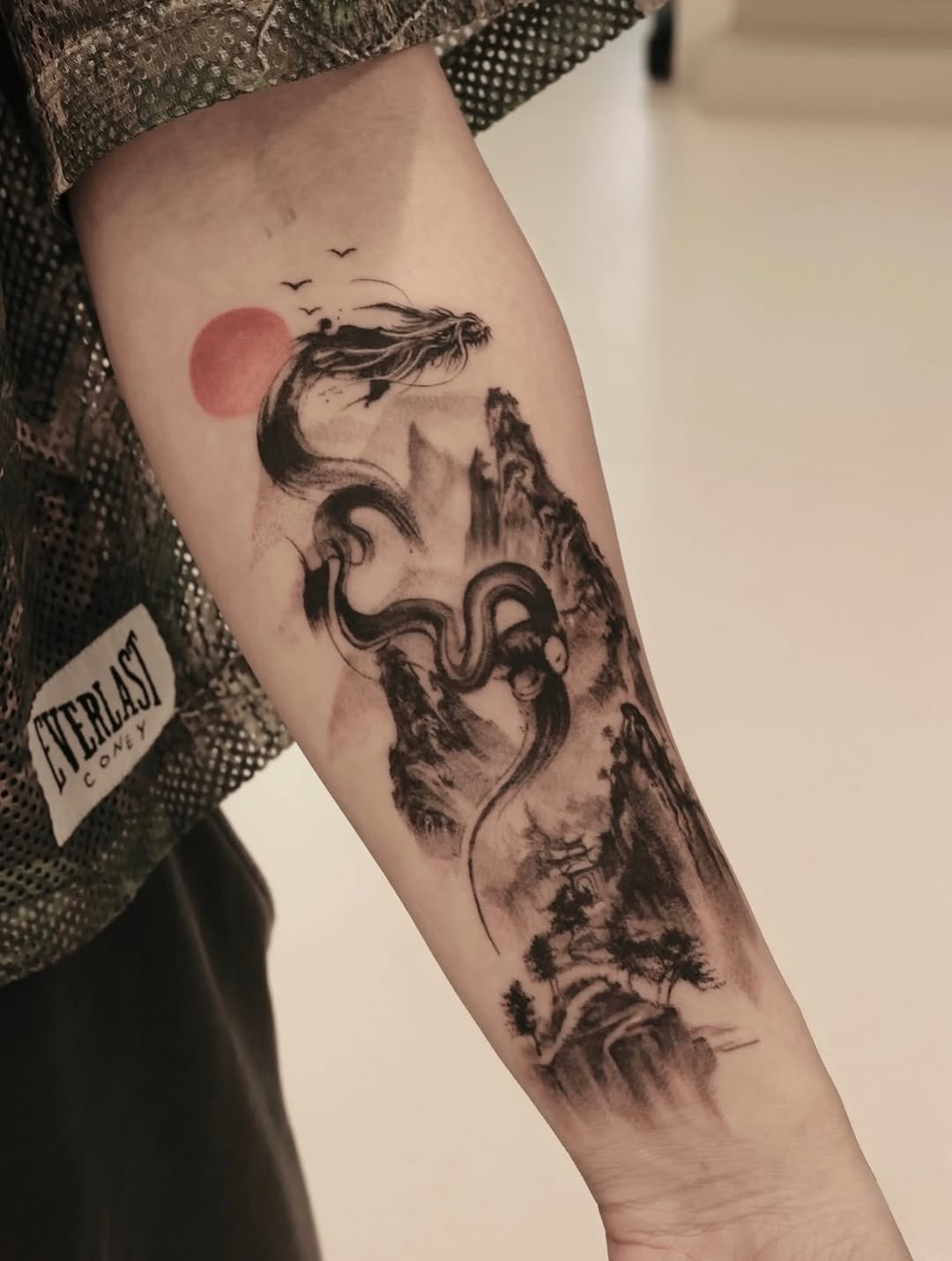 Tattoo by @iris.tatts — japanese_irezumi, black_and_grey