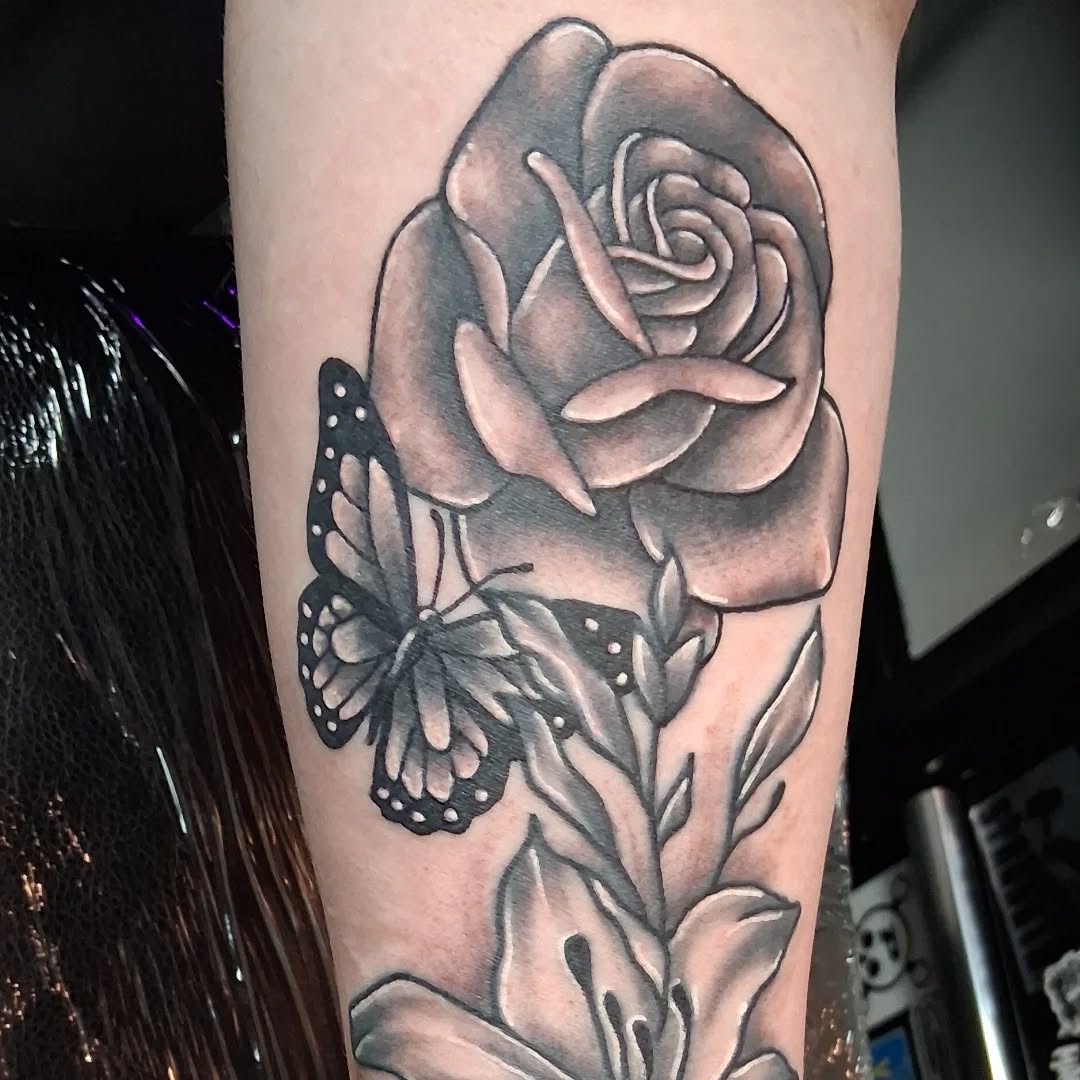 Tattoo by @tattoodaveatlivingcanvastattoo — black_and_grey, realism