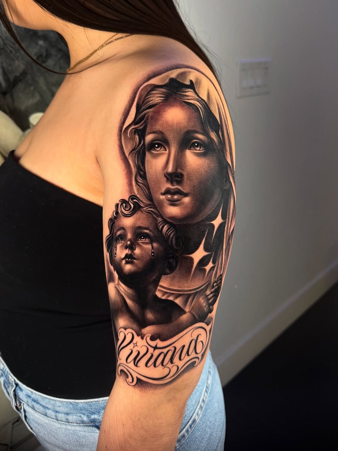 Tattoo by @fernxndojrtatts — realism, black_and_grey