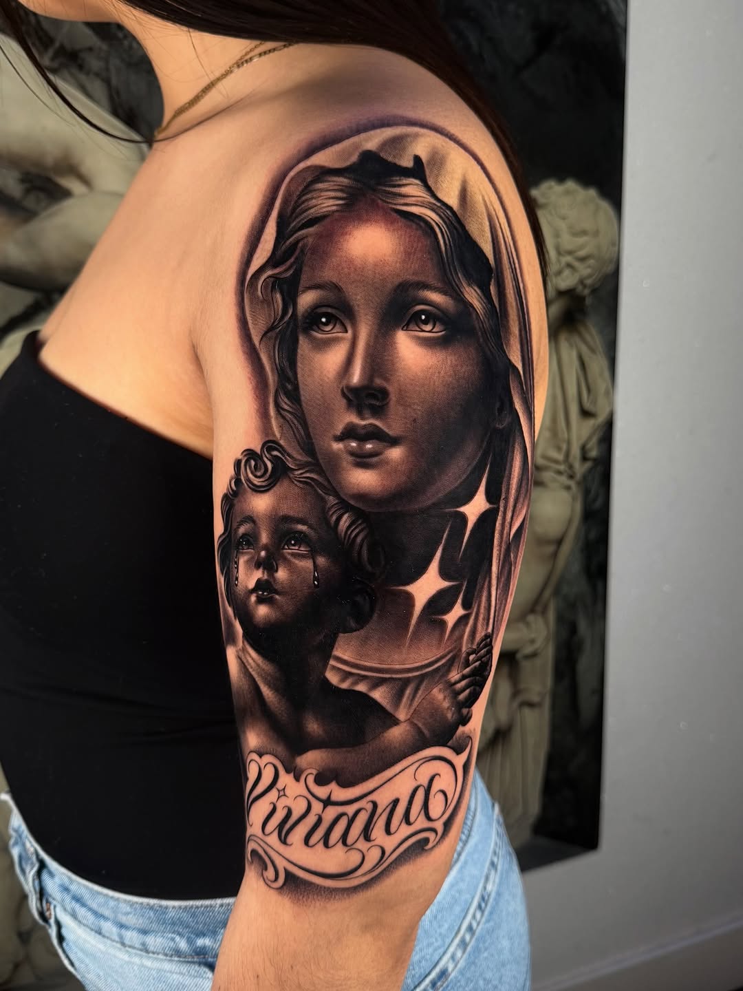 Tattoo by @fernxndojrtatts — realism, black_and_grey