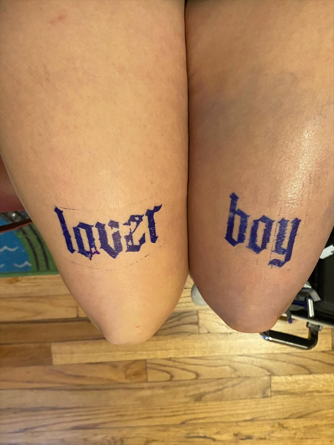 Tattoo by @atadmadstabs — lettering_script
