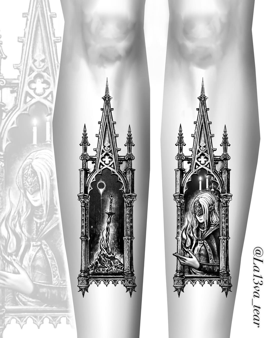 Tattoo by @la13va_tear โ dark_realism, illustrative