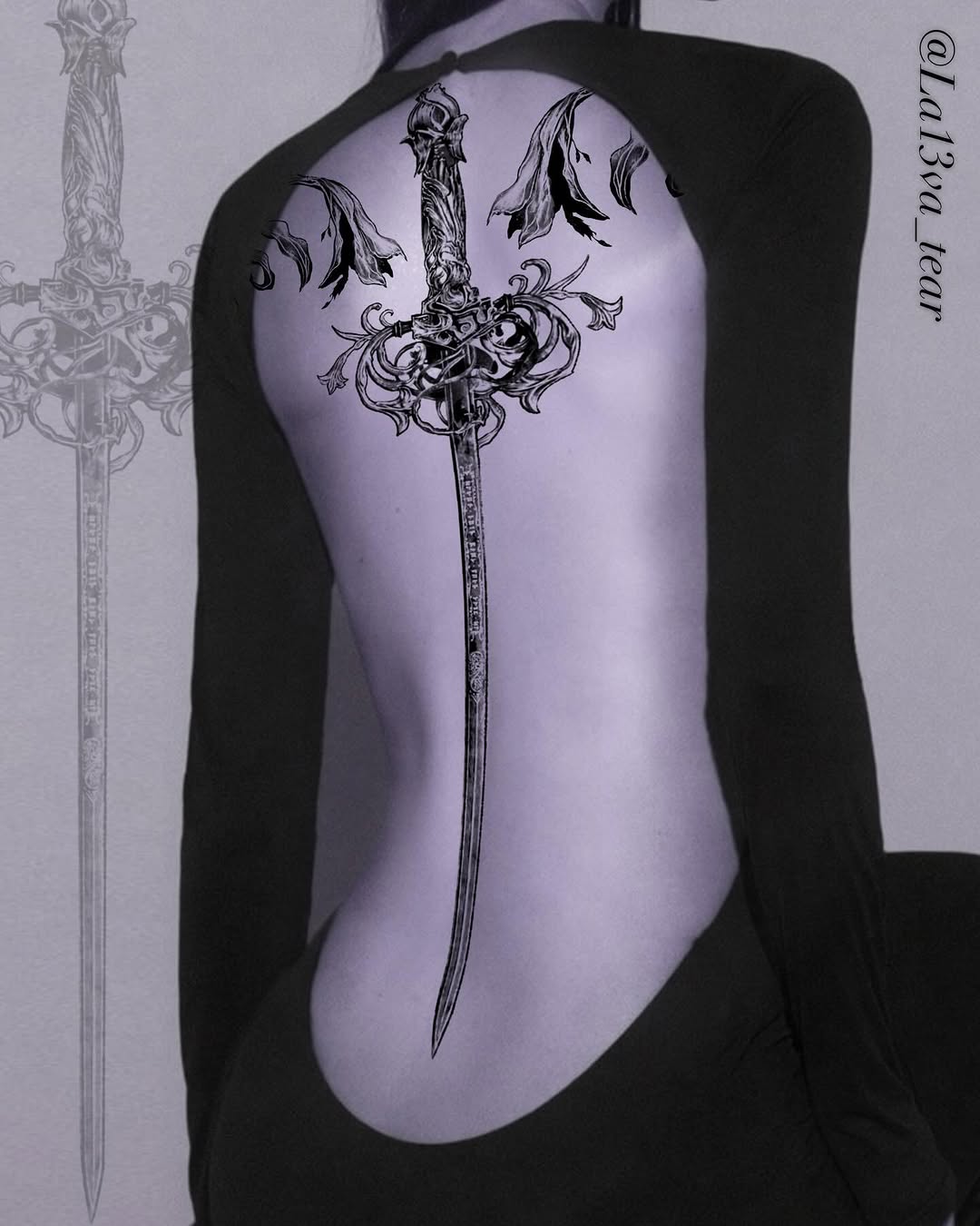 Tattoo by @la13va_tear โ illustrative, black_and_grey
