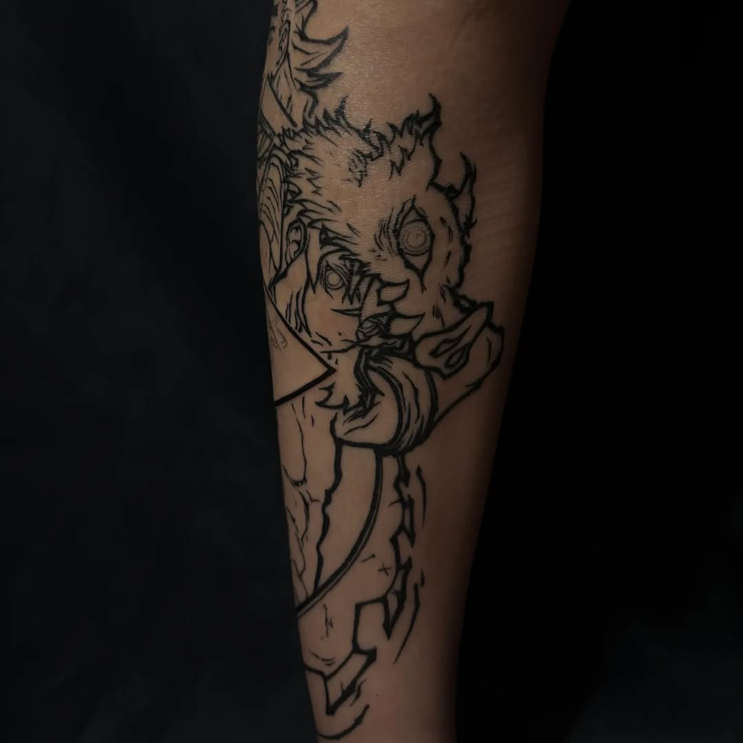 Tattoo by @dark_is_bright_ink — anime