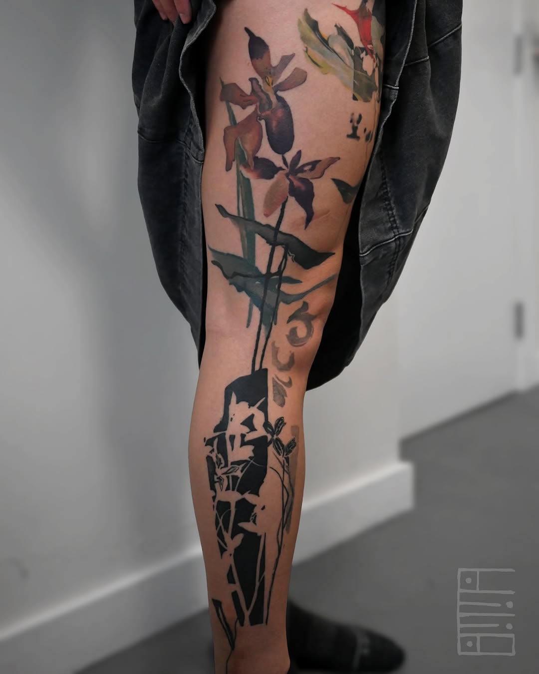 Tattoo by @emmagracetattoo — watercolor, blackwork