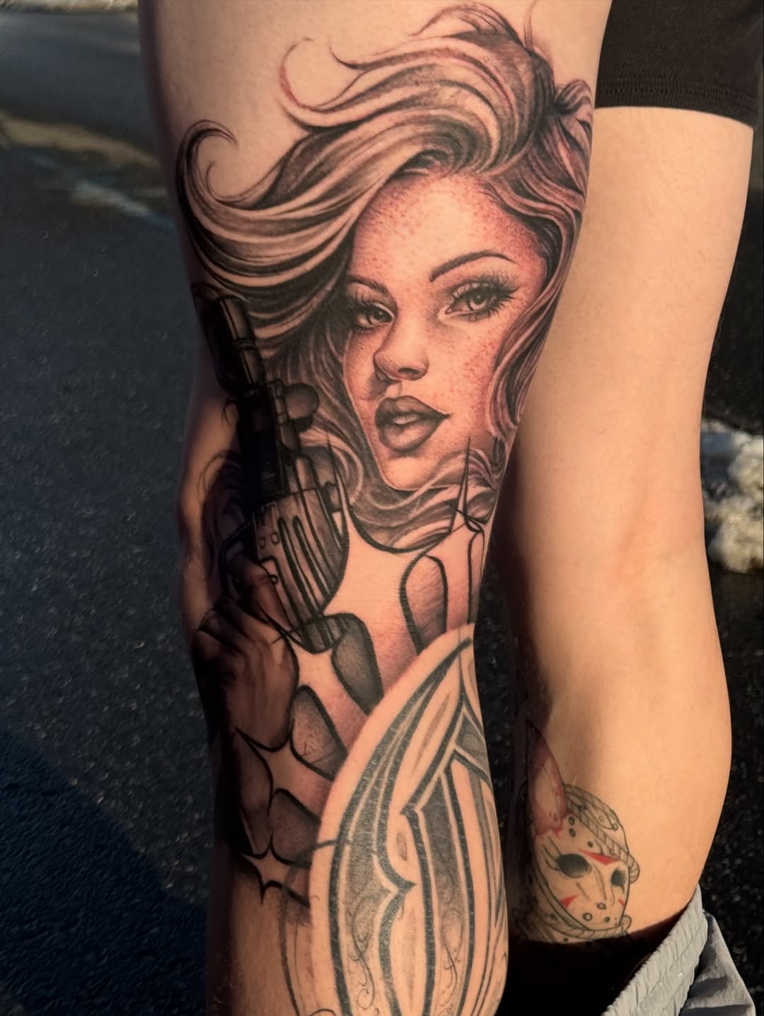 Tattoo by @rks.ink β realism, black_and_grey