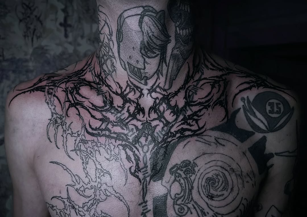 Tattoo by @profanae.0001 — blackwork, illustrative