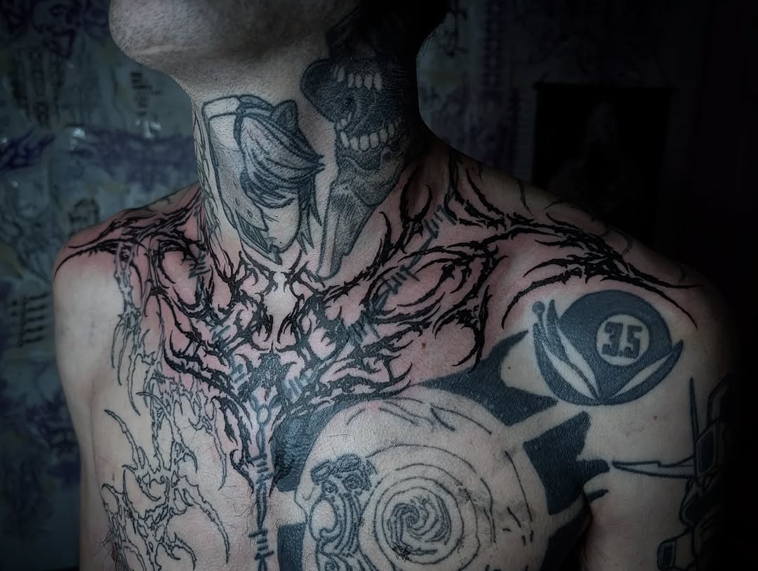 Tattoo by @profanae.0001 — blackwork, illustrative