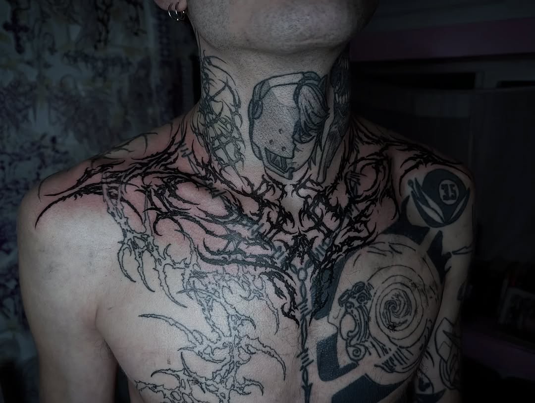 Tattoo by @profanae.0001 — blackwork, illustrative