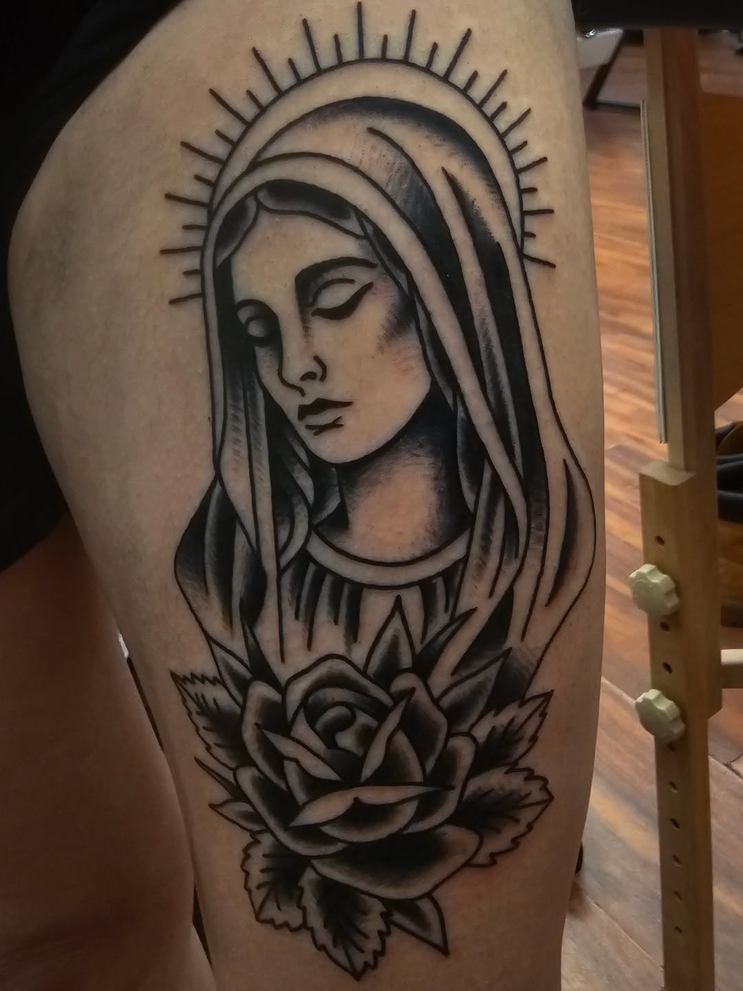 Tattoo by @evandobetattooin — american_traditional, black_and_grey