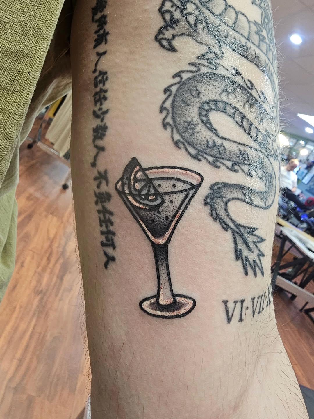 Tattoo by @evandobetattooin — black_and_grey, lettering_script