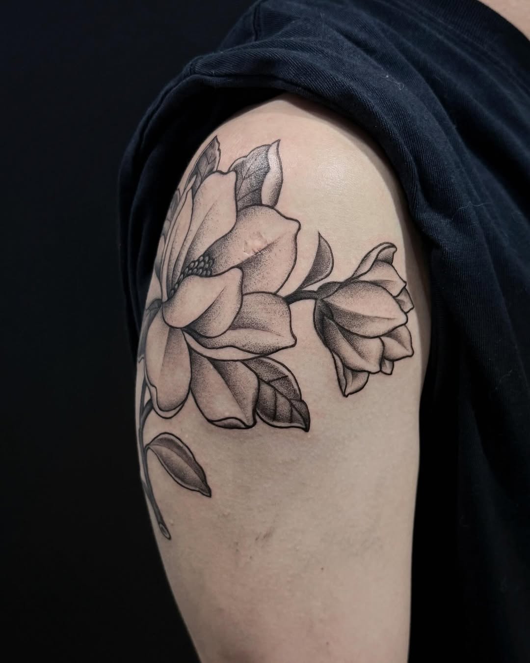 Tattoo by @yun.maeng_ttt — black_and_grey, dotwork